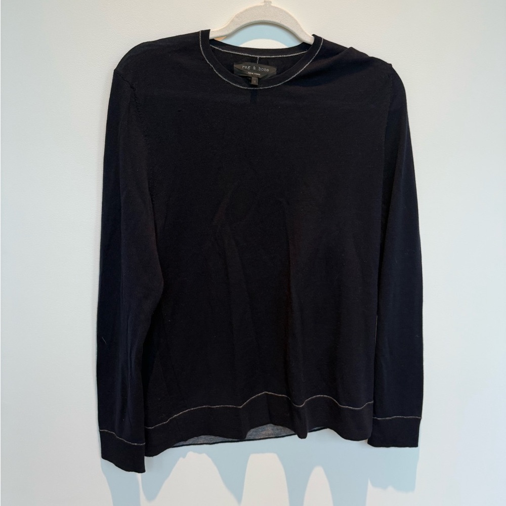 Rag & Bone Classic Black Crewneck Sweater